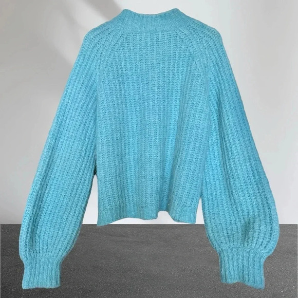 MAJE Alpaca & Wool Blend Sweater Jumper in Aqua Blue Size L - Picture 10 of 16
